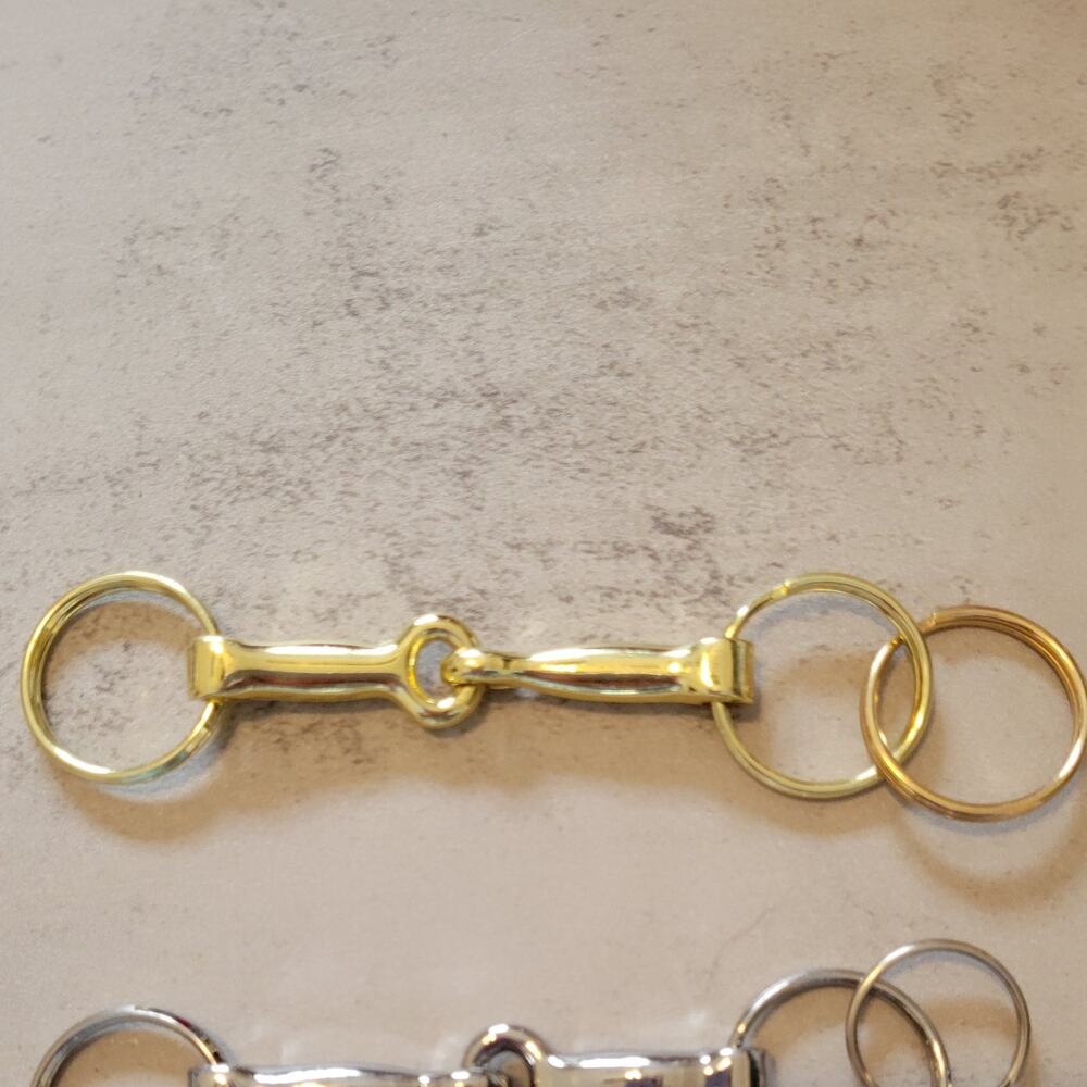 Snaffle Bit Bag Charm Gold Equestrian Keychain